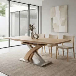 Tavolo allungabile 160/220cm rovere acciaio Iride Gihome®