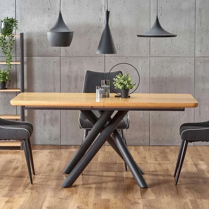 Tavolo allungabile 160/200cm rovere naturale nero Zugo
