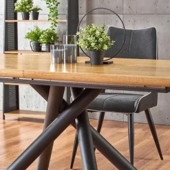 Tavolo allungabile 160/200cm rovere naturale nero Zugo