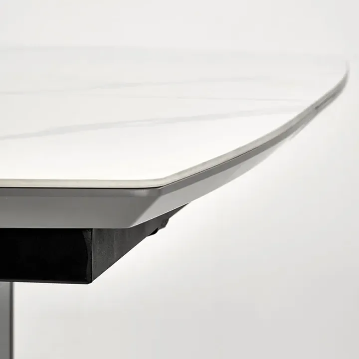 Tavolo allungabile da pranzo 160/220cm bianco grigio chiaro Ignazio