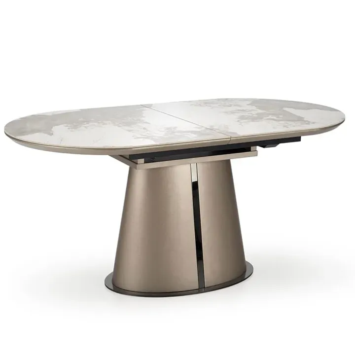 Tavolo allungabile da pranzo 160/200cm marmo bianco beige Iolanda