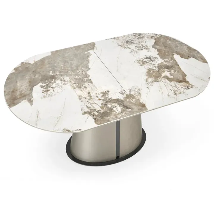 Tavolo allungabile da pranzo 160/200cm marmo bianco beige Iolanda