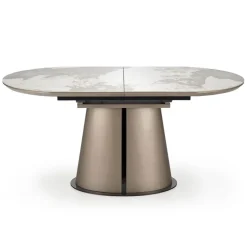 Tavolo allungabile da pranzo 160/200cm marmo bianco beige Iolanda