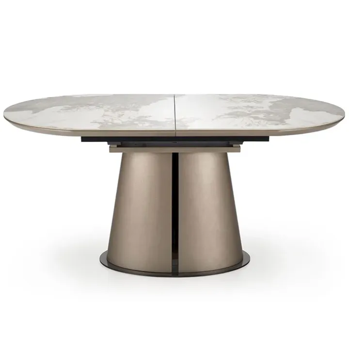 Tavolo allungabile da pranzo 160/200cm marmo bianco beige Iolanda