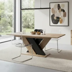 Tavolo allungabile moderno 160/200cm rovere nero Wolly