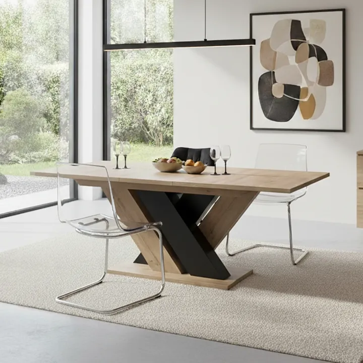 Tavolo allungabile moderno 160/200cm rovere nero Wolly