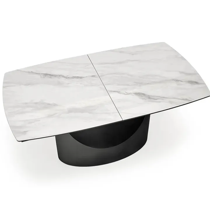 Tavolo allungabile moderno 160/220cm marmo bianco nero Isaia