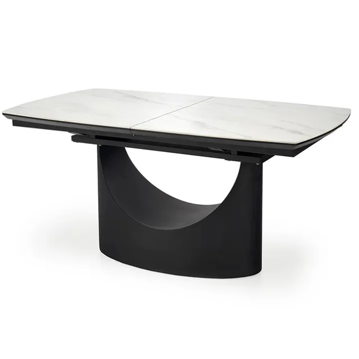 Tavolo allungabile moderno 160/220cm marmo bianco nero Isaia