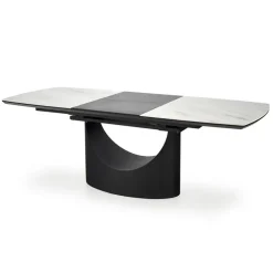 Tavolo allungabile moderno 160/220cm marmo bianco nero Isaia