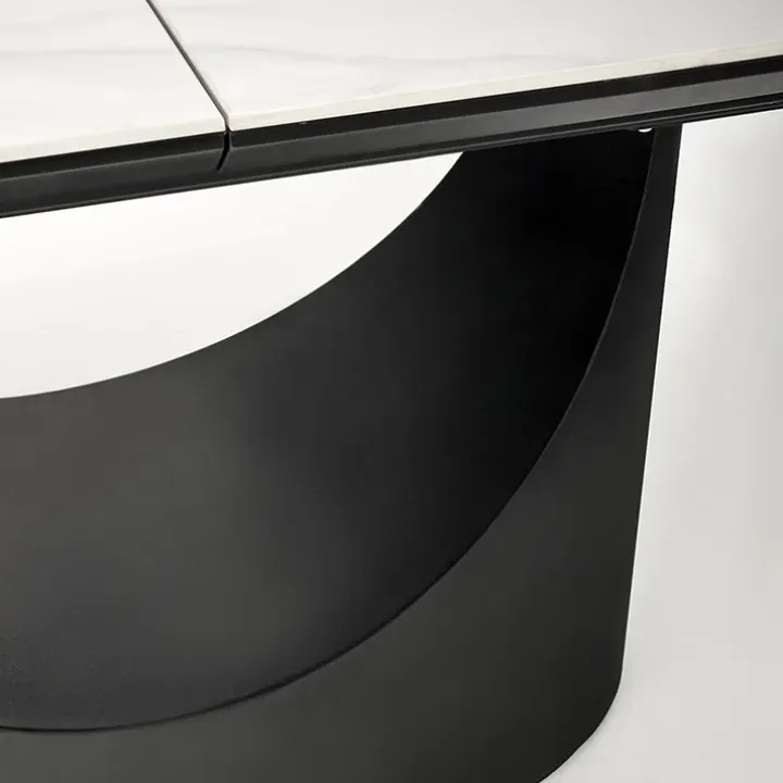 Tavolo allungabile moderno 160/220cm marmo bianco nero Isaia
