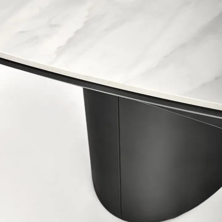 Tavolo allungabile moderno 160/220cm marmo bianco nero Isaia