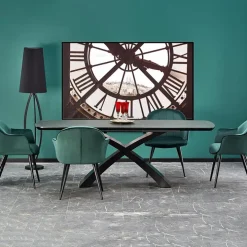 Tavolo allungabile moderno 180/220cm grigio scuro nero Borgia
