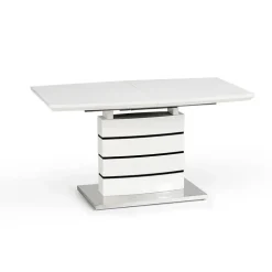 Tavolo allungabile moderno 140/180cm bianco nero acciaio Sequoia