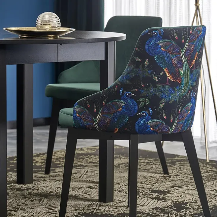 Tavolo allungabile rotondo 102/142cm moderno nero Caienna