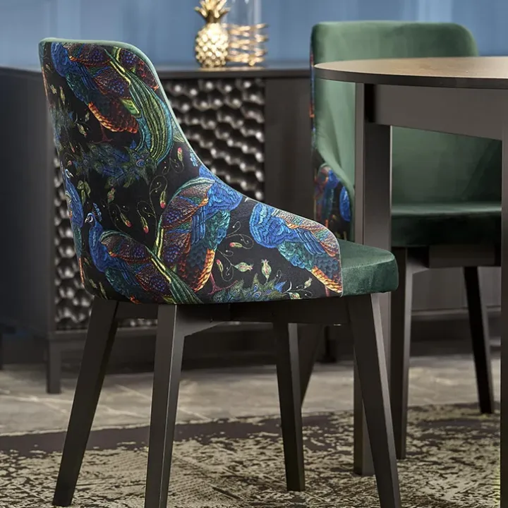 Tavolo allungabile rotondo 102/142cm moderno nero Caienna