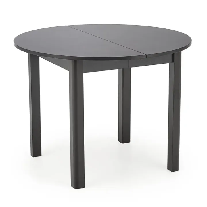 Tavolo allungabile rotondo 102/142cm moderno nero Caienna