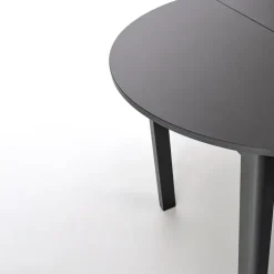 Tavolo allungabile rotondo 102/142cm moderno nero Caienna