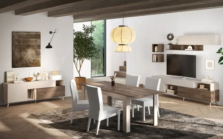 Tavolo allungabile 137/185x90cm beige rovere scuro Witty