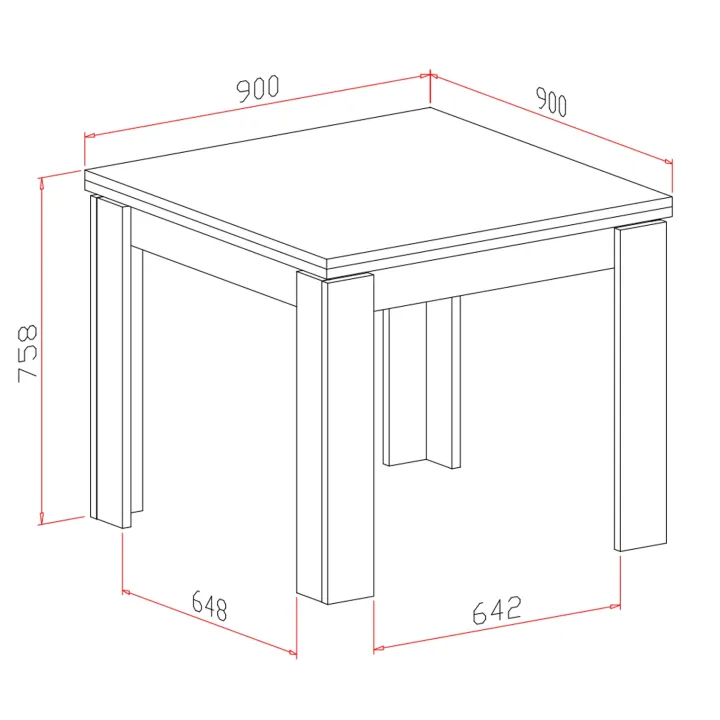 Tavolo allungabile 90x90cm moderno a libro bianco frassinato Calla