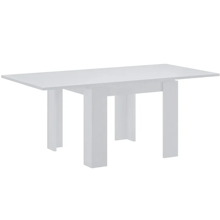 Tavolo allungabile 90x90cm moderno a libro bianco frassinato Calla