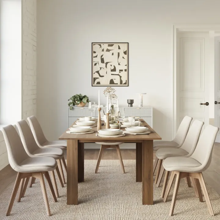 Tavolo allungabile 90x90cm moderno a libro noce Calla