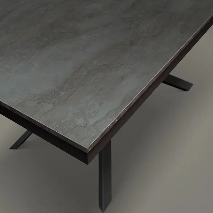 Tavolo 140/200 cm allungabile acciaio ossido metallo Velvet