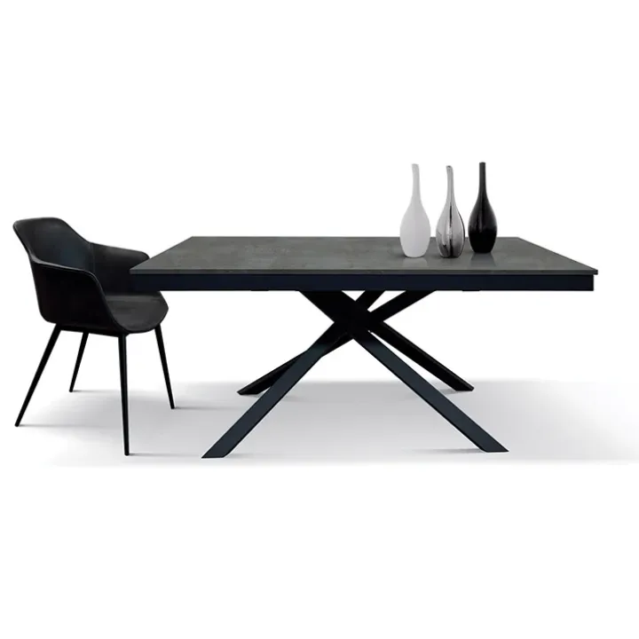 Tavolo 140/200 cm allungabile acciaio ossido metallo Velvet