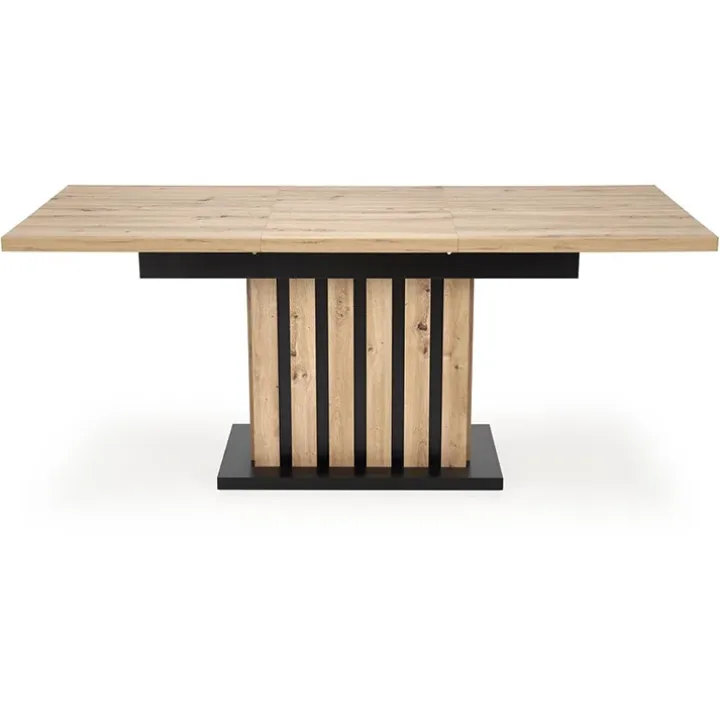 Tavolo 130/180cm allungabile da pranzo rovere chiaro nero Harbin