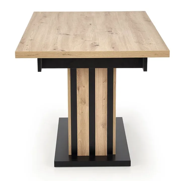 Tavolo 130/180cm allungabile da pranzo rovere chiaro nero Harbin