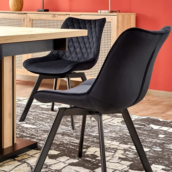Tavolo 130/180cm allungabile da pranzo rovere chiaro nero Harbin