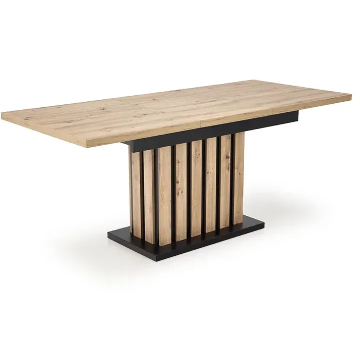 Tavolo 130/180cm allungabile da pranzo rovere chiaro nero Harbin
