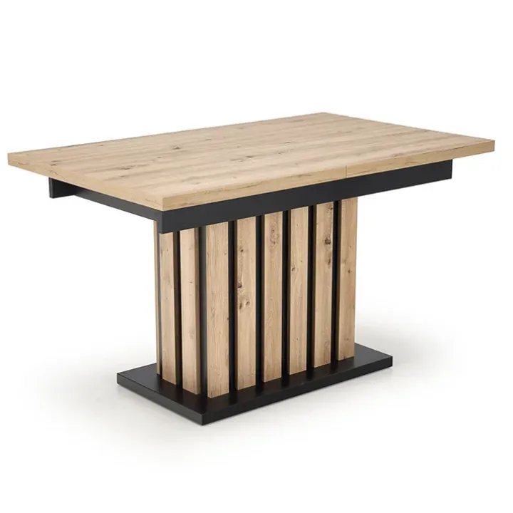Tavolo 130/180cm allungabile da pranzo rovere chiaro nero Harbin