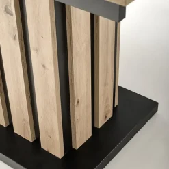 Tavolo 130/180cm allungabile da pranzo rovere chiaro nero Harbin
