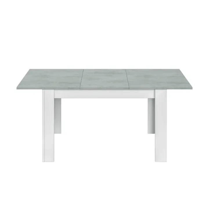Tavolo 140/190cm allungabile moderno bianco opaco cemento Zander