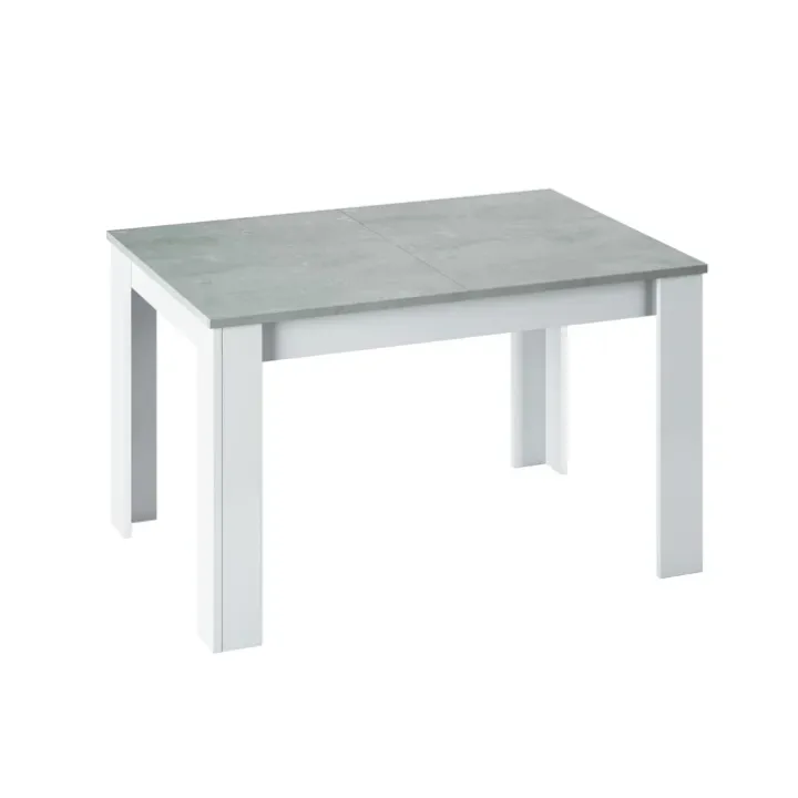 Tavolo 140/190cm allungabile moderno bianco opaco cemento Zander