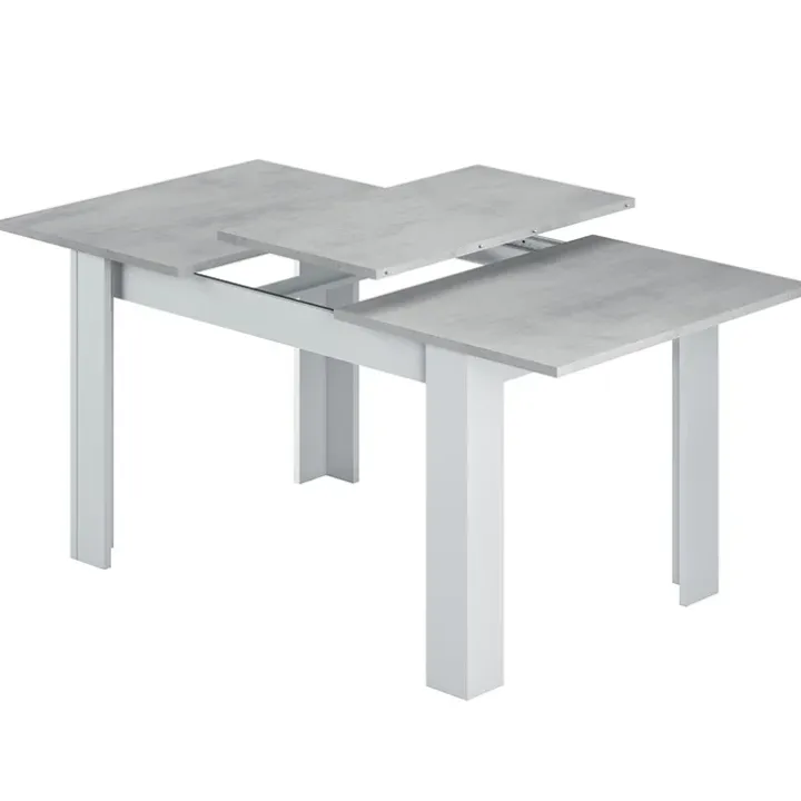 Tavolo 140/190cm allungabile moderno bianco opaco cemento Zander