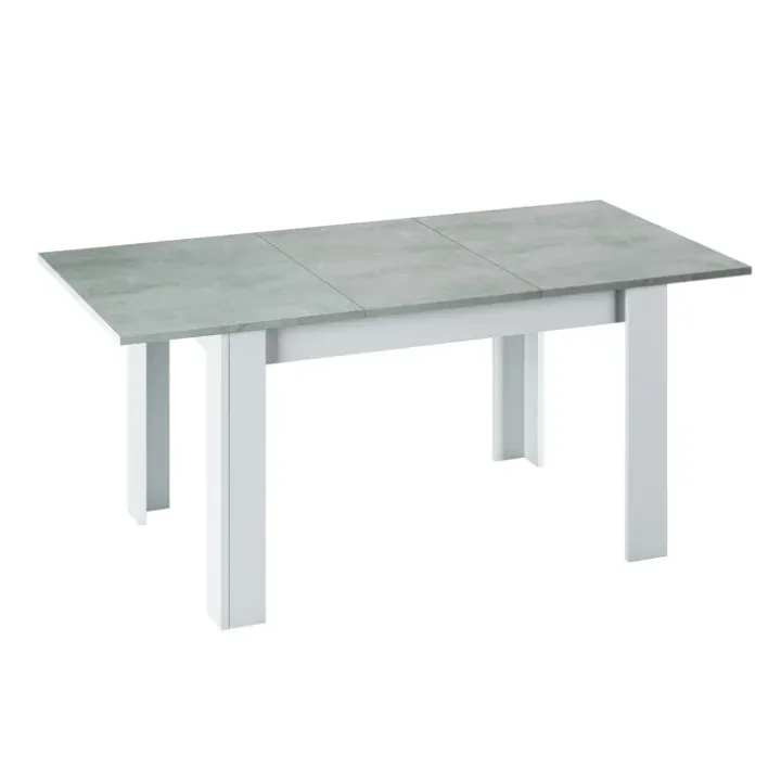 Tavolo 140/190cm allungabile moderno bianco opaco cemento Zander