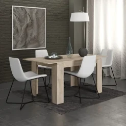 Tavolo 120/160cm allungabile moderno legno rovere chiaro Atena
