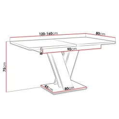 Tavolo 120/160cm allungabile moderno bianco lucido Coroline