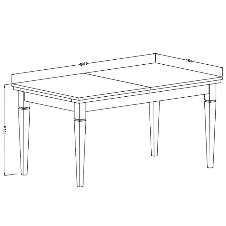 Tavolo 160/200/240cm allungabile moderno verde scuro quercia Texel