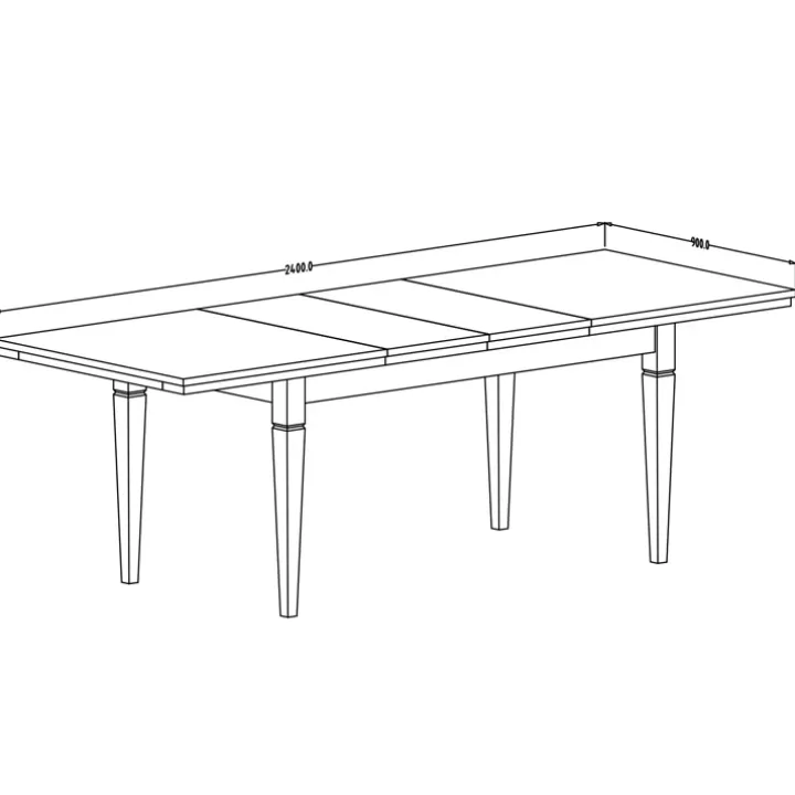 Tavolo 160/200/240cm allungabile moderno verde scuro quercia Texel