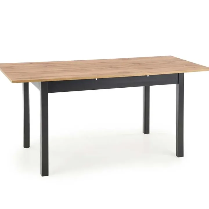 Tavolo 124/168cm allungabile moderno rovere wotan nero Sabo