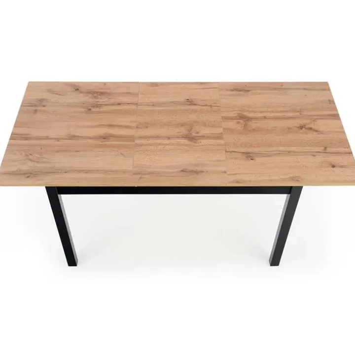 Tavolo 124/168cm allungabile moderno rovere wotan nero Sabo