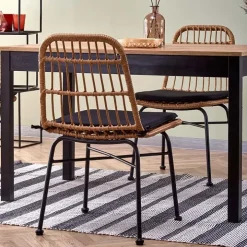 Tavolo 124/168cm allungabile moderno rovere wotan nero Sabo