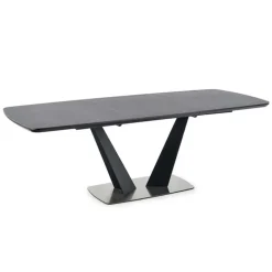 Tavolo 160/220cm allungabile moderno grigio scuro nero Sienna