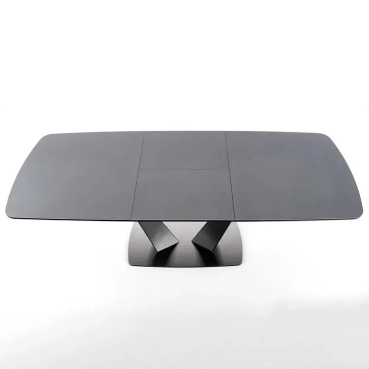 Tavolo 160/220cm allungabile moderno grigio scuro nero Sienna