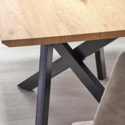 Tavolo 160/200cm allungabile rovere acciaio nero Papavero Gihome®