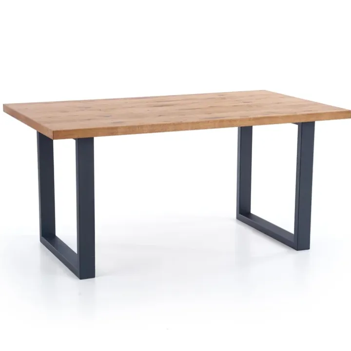 Tavolo 160/250cm allungabile rovere nodato acciaio nero Cardiff