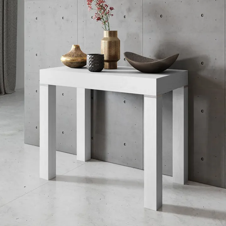 Tavolo 50/300cm consolle allungabile bianco frassino Pandora 110 Gihome®