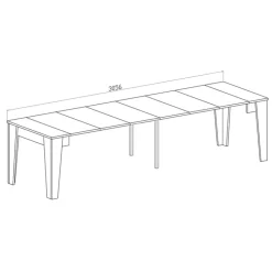 Tavolo 54/306cm consolle allungabile ossido Grace Gihome®